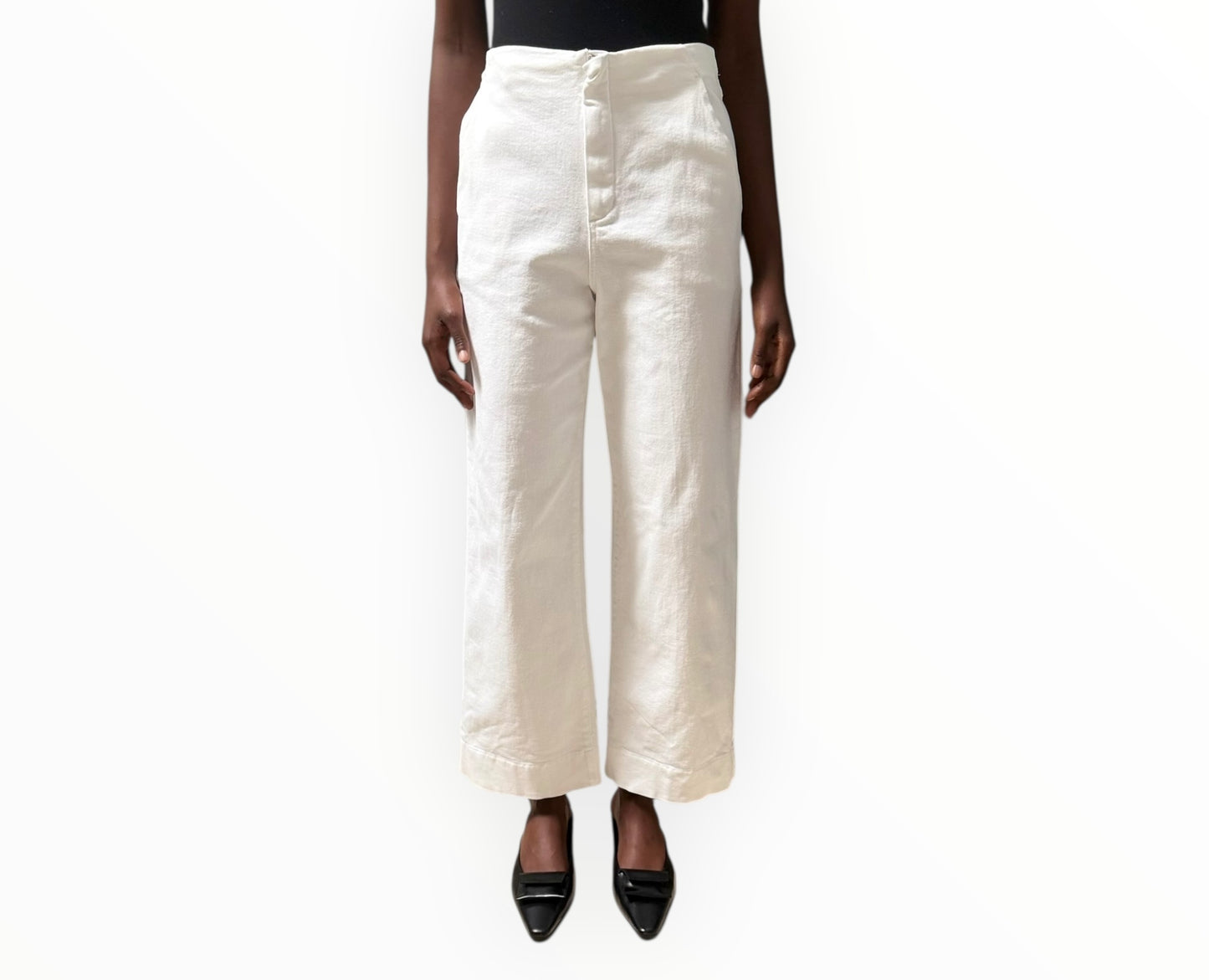 Scanlan Theodore Cotton Wide Leg Pants - White - Size 6