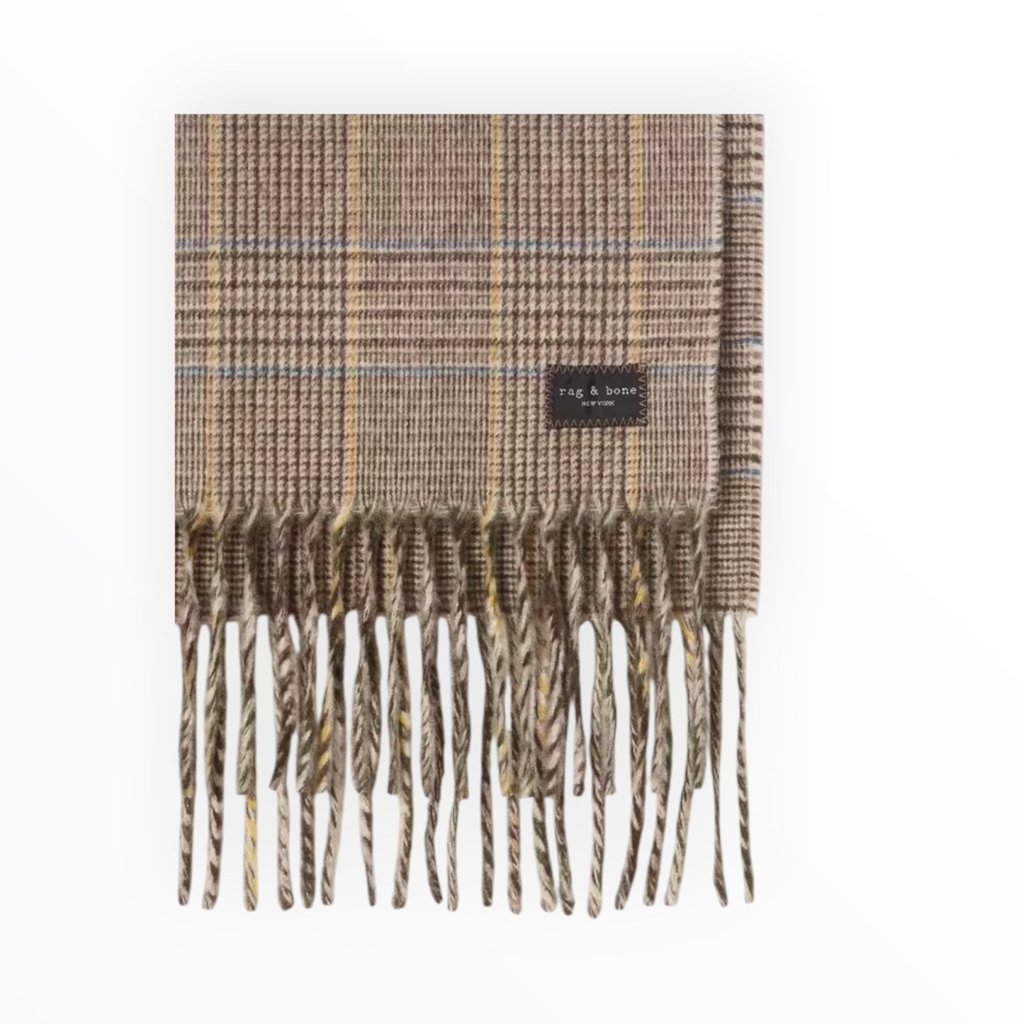 Rag & Bone Check Cashmere Scarf - Multi  - Size W35cm x L180cm