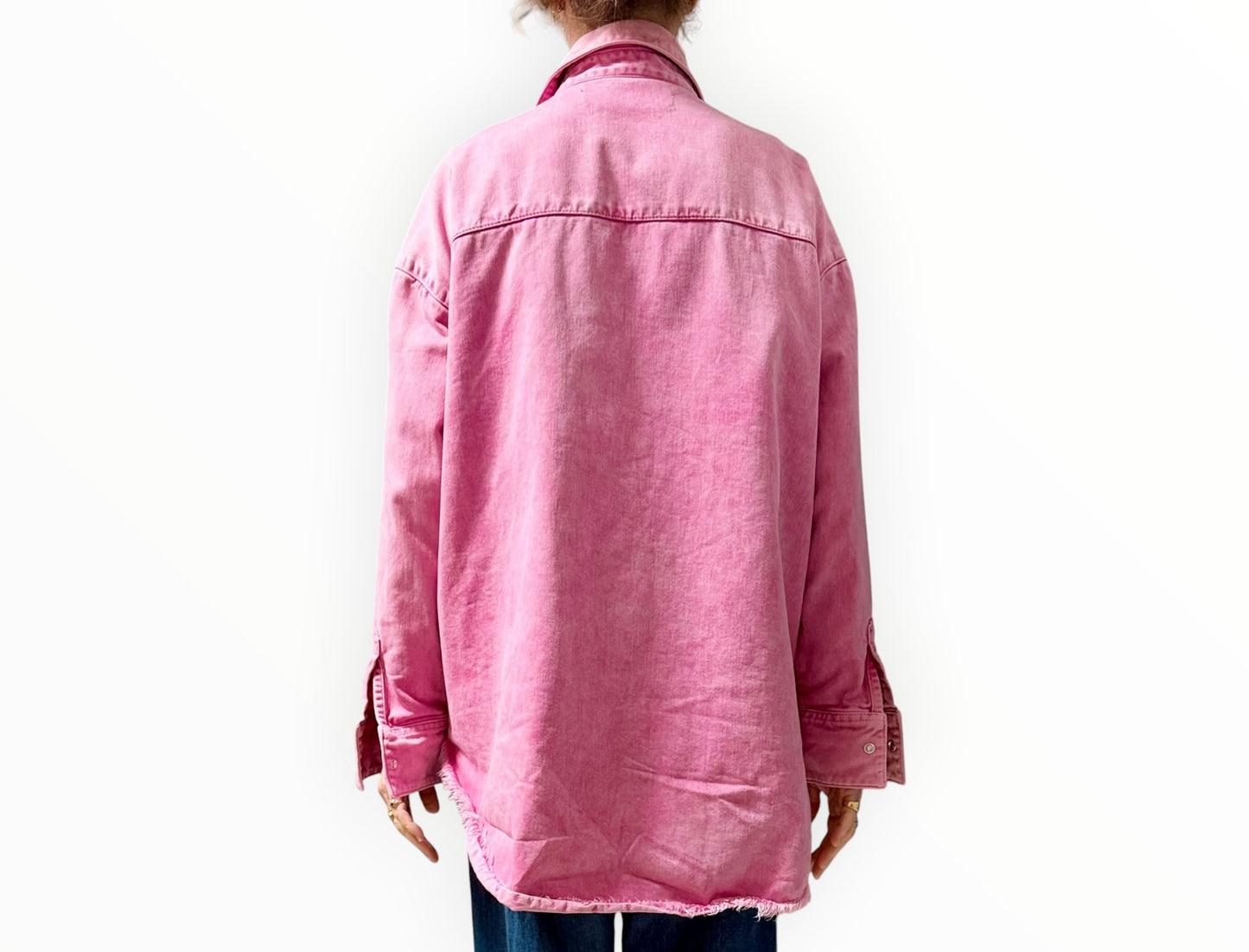Iro Longline Denim Jacket - Pink - Size 40