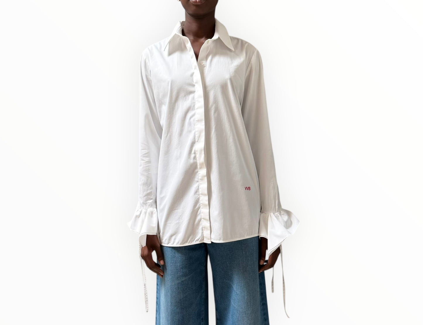 VVB by Victoria Beckham Classic Shirt with Ties - White - Size AU10