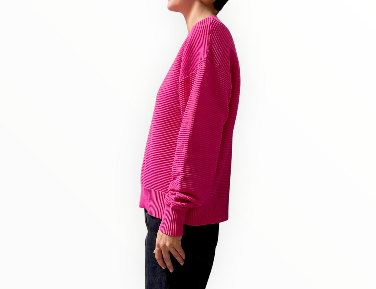 Nagnata Sonny Crewneck Sweater - Neon Pink/Orange - Size S