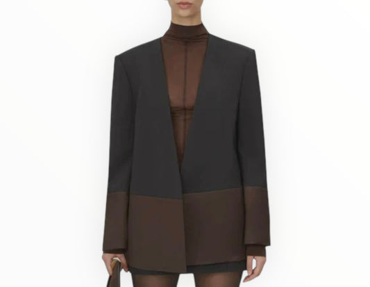 Camilla and Marc Vault Blazer - Black/Chocolate - Size 10