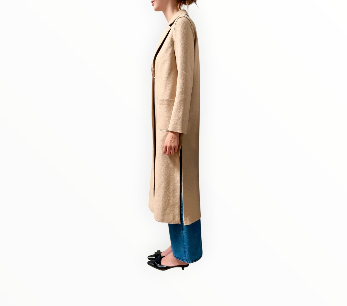 Harris Wharf Long Line Coat - Beige - Size 42