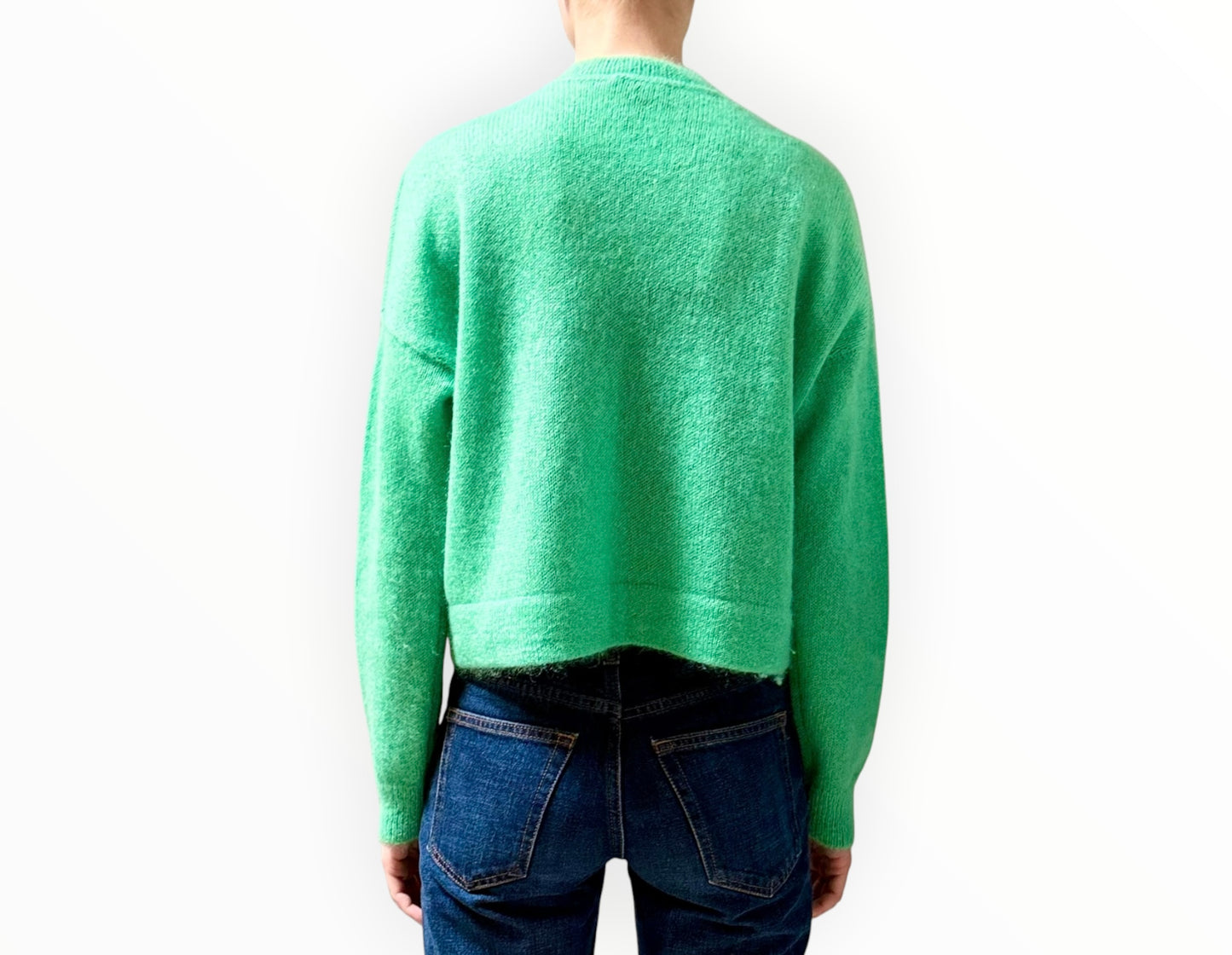 Scanlan Theodore Cropped Mohair Crewneck - Emerald - SizeS/M
