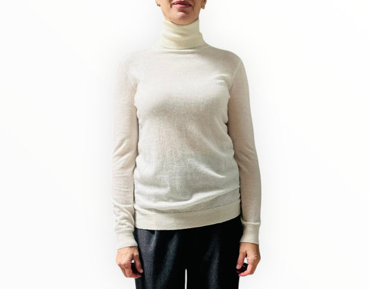 Raey Cashmere Rollneck Top - White  - Size  M