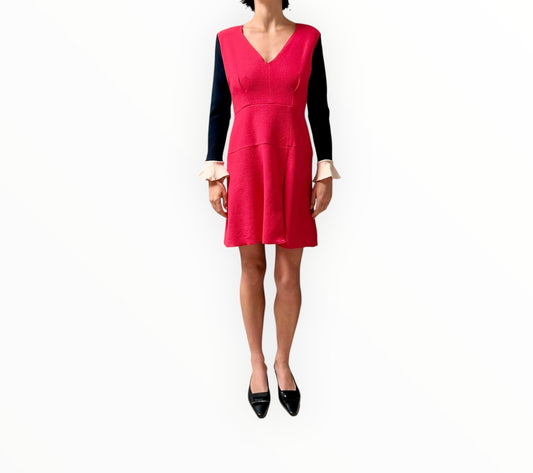 Roksanda Colour Block Dress - Red/Navy/White - Size 12
