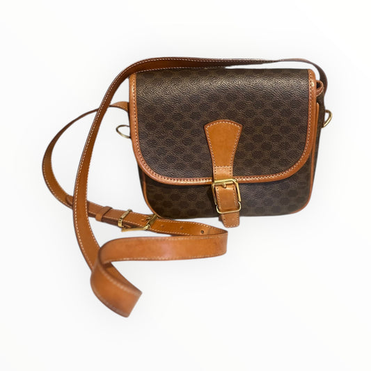 Celine Buckle Crossbody Bag - Brown - Size W20cm x H18cm x D8cm