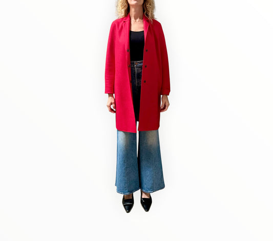 Harris Wharf Press Stud Coat - Red - Size 40