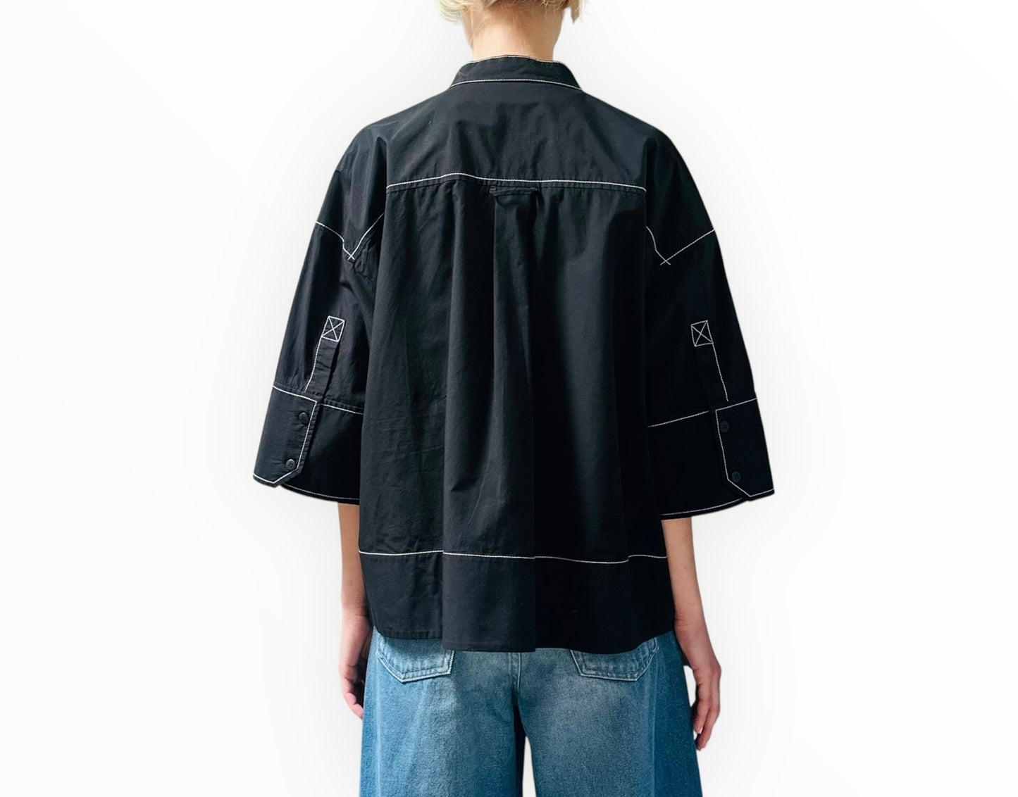 Lee Mathews Contrast Stitch Shirt - Black - Size 3