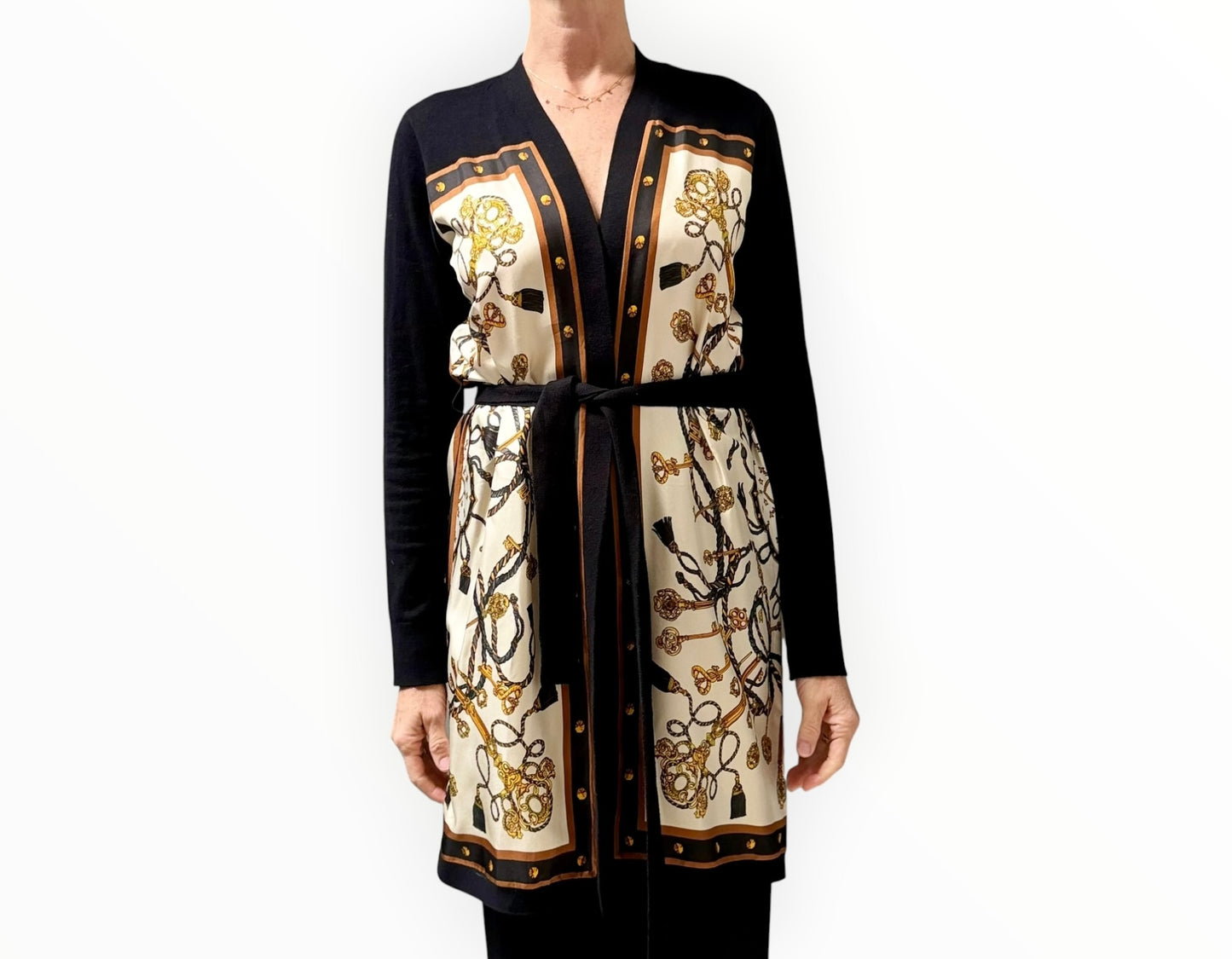 L'Agence Key Rope Cardigan - Black Multi - Size S/M
