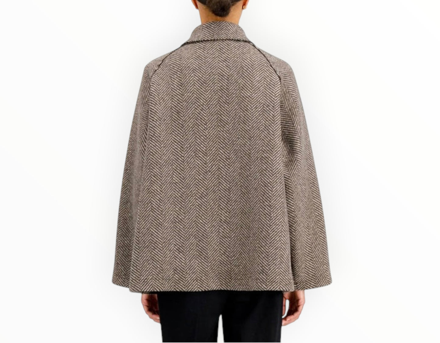Harris Wharf Raglan Coat - Cream/Brown - Size 40