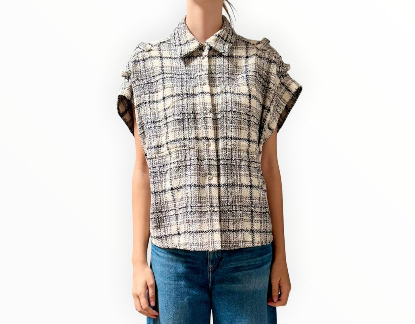 Iro Samie Tweed Vest - Multi - Size 40