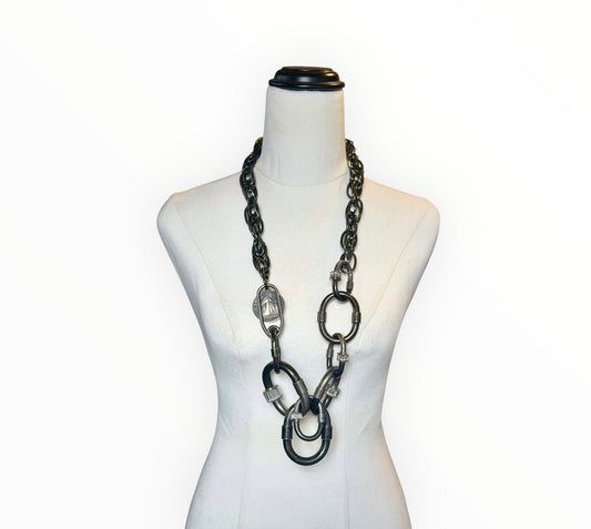 Lanvin Vintage Showpiece Chain Necklace - Silver