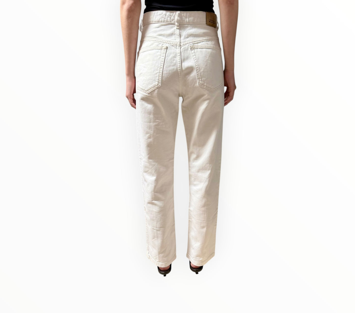 Isabel Marant Drolane Logo-Patch Jeans - White - Size 34