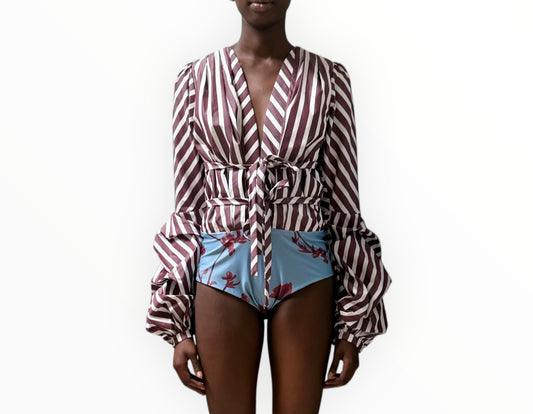 Johanna Ortiz Floral Bodysuit - Multi - Size AU8