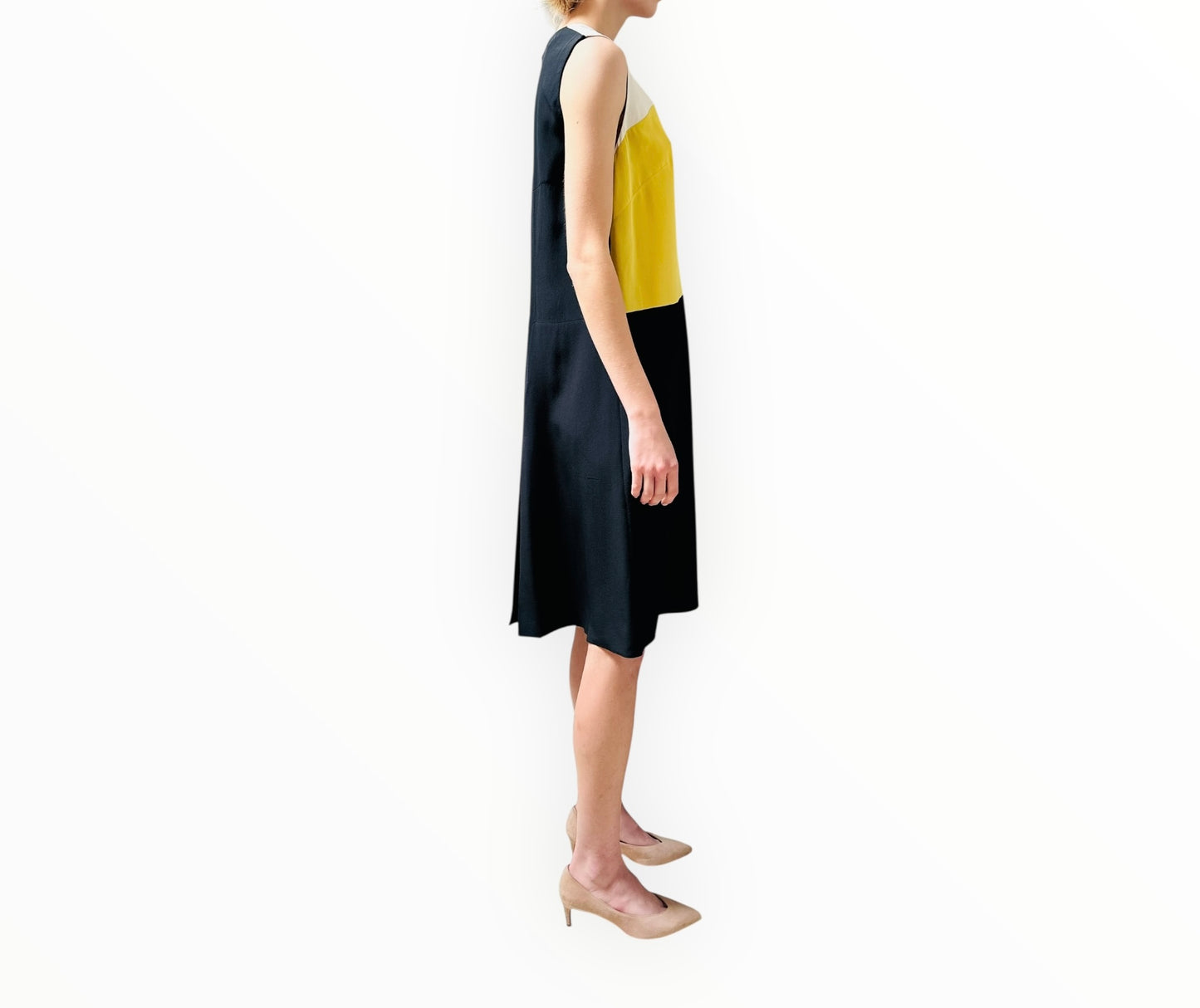 Marni Silk Contrast Panel Dress - Multi - Size 42