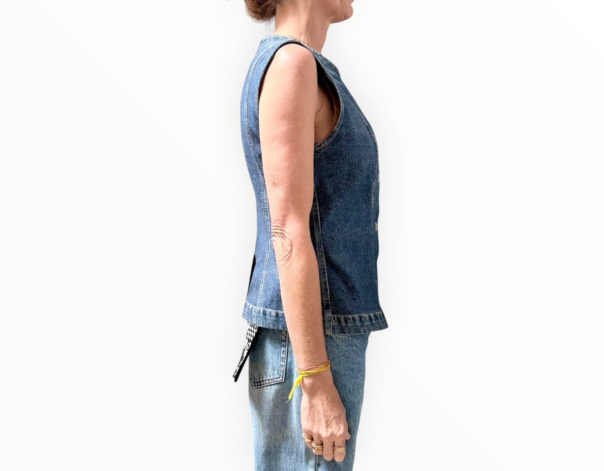 RT006302 - Rag & Bone Faux Denim Vest - Denim - Size AU10