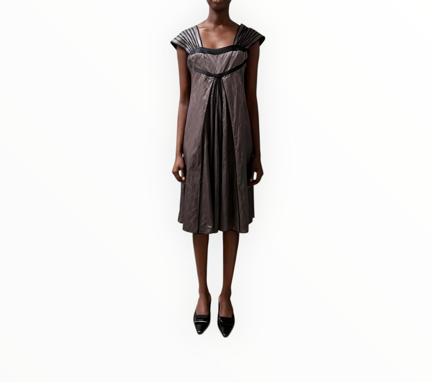 Stella McCartney Deco Style Dress - Mushroom/Black - Size 42