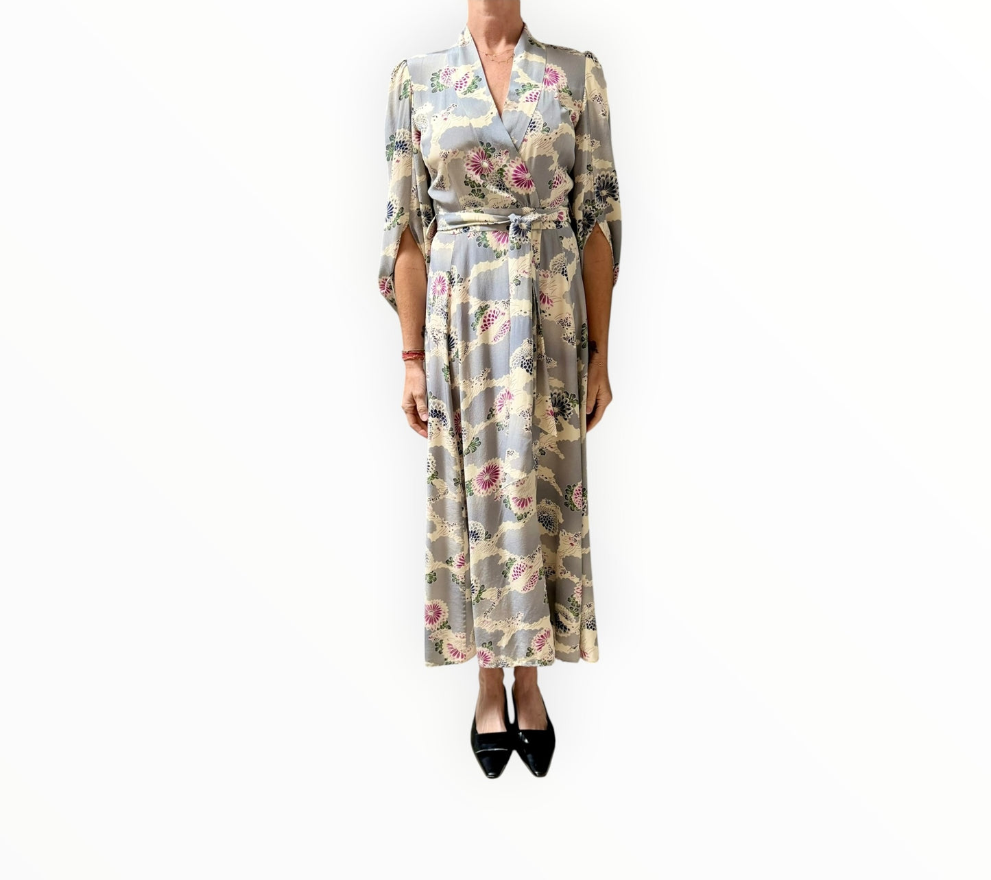 CO Silk Wrap Dress - Multi - Size 8