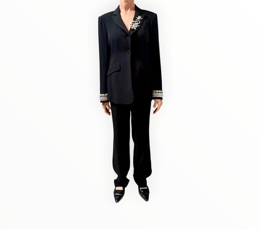 Cinq A Sept Cheyenne Blazer + Pants - Black - Size AU10