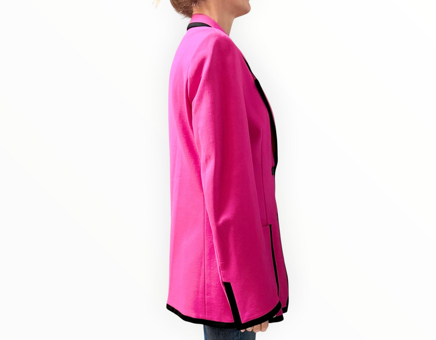 MSGM Ponte Constrast Detail Jacket - Pink/Black - Size 44