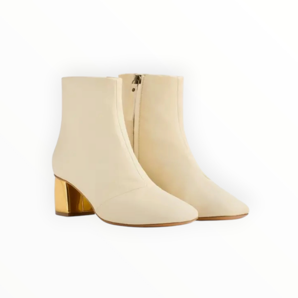 Forte Forte Golden Heel Booties - Ecru - Size 38