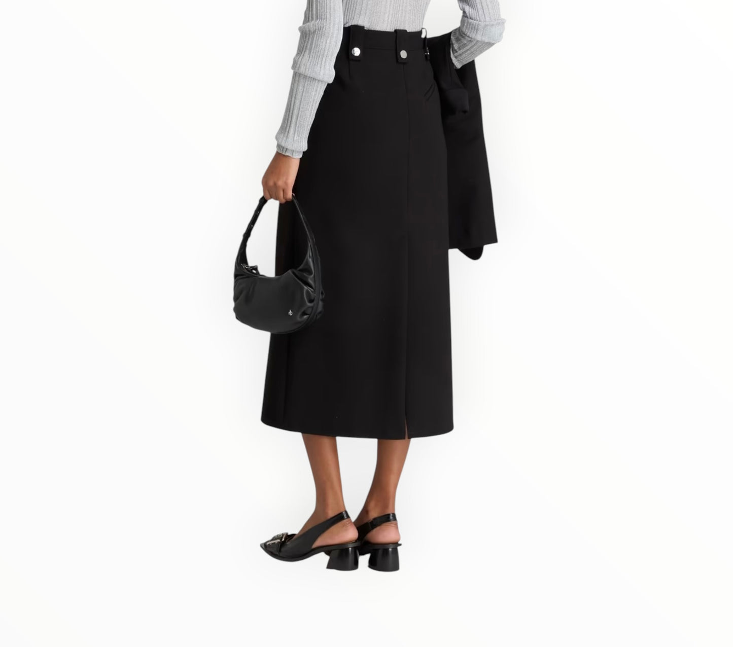 Ganni Bonded Crepe Skirt - Black - Size 42