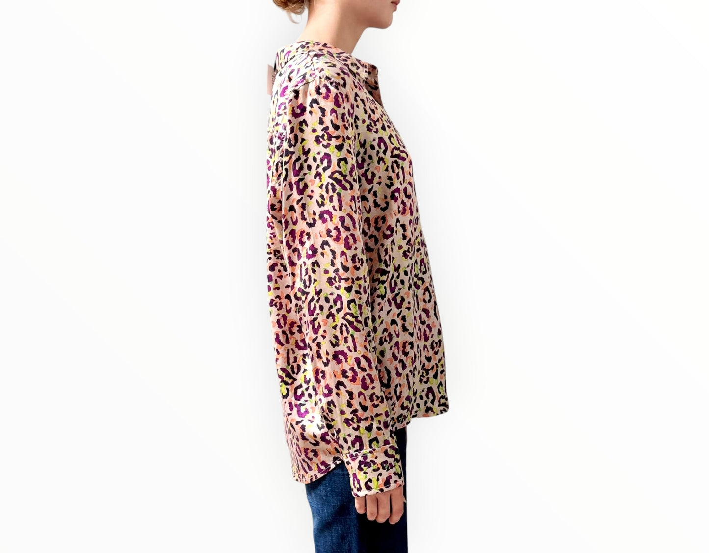 Rails Cheetah Silk Print Shirt - Multi - Size L