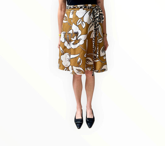 RT006564 - Etro Linen Print Skirt - Multi - Size 42