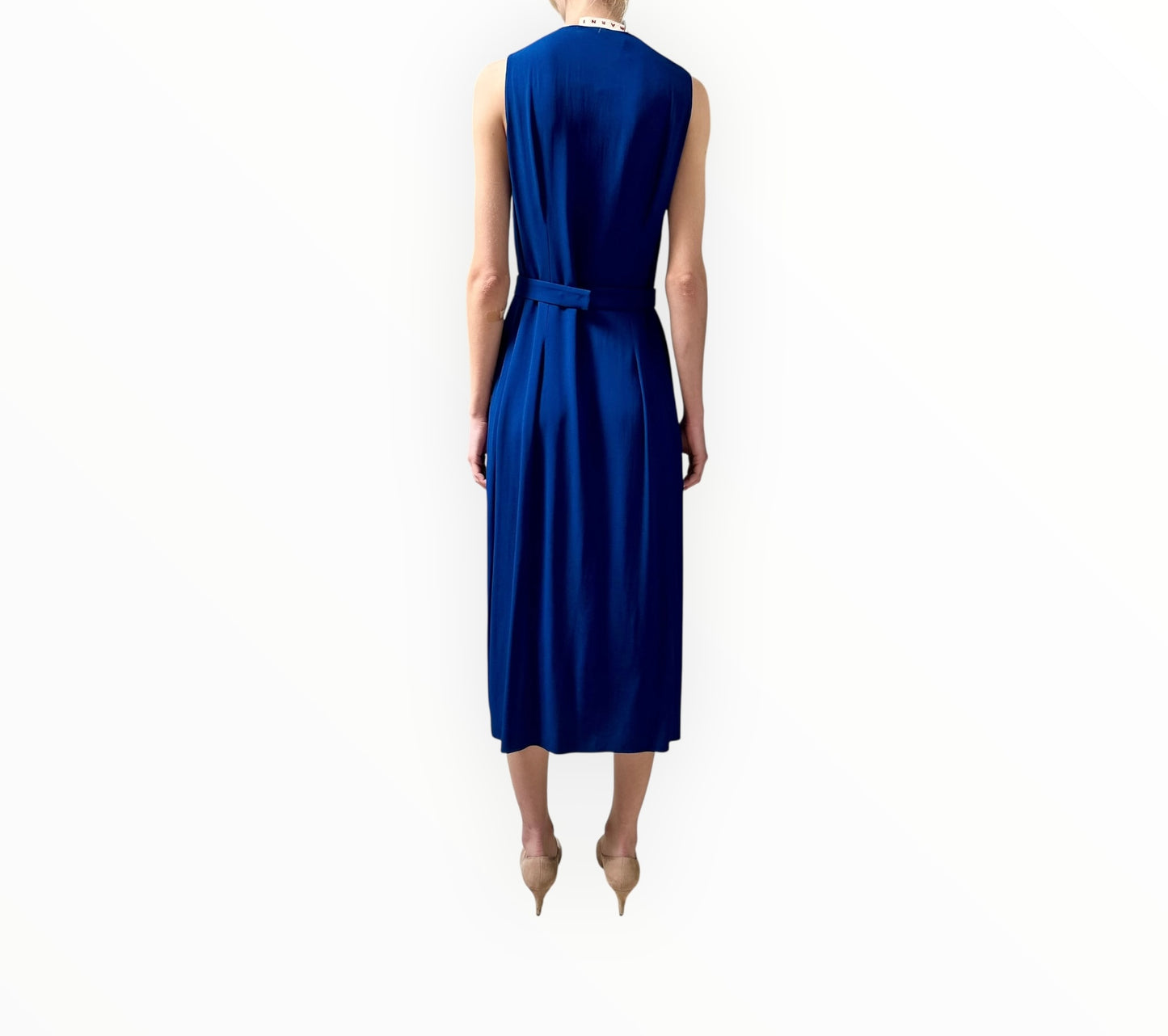 Marni Frill Front Dress - Royal Blue - Size 44