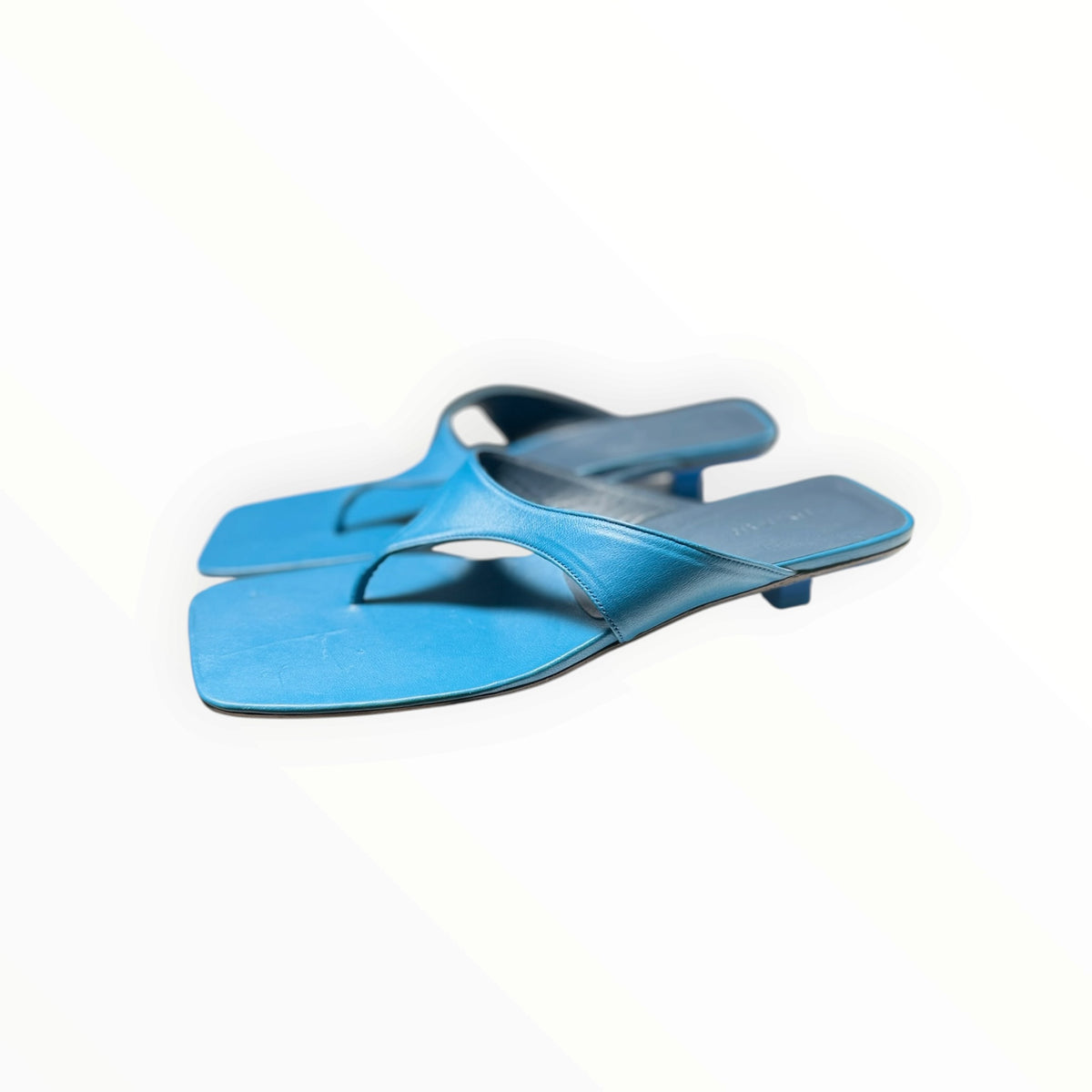 by Far Leather Thong Sandals - Teal - Size 41