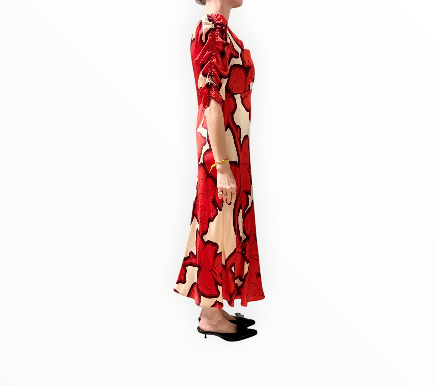 RT006231 - Husk Graphic Print Dress - Red/Cream - Size AU12