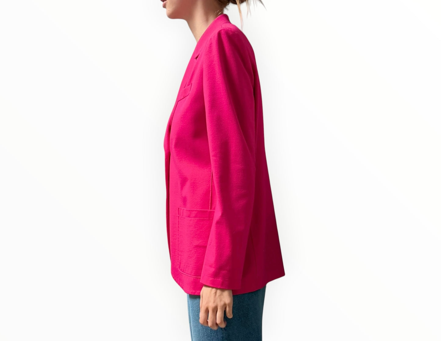 Harris Wharf London Single Breasted Tailored Jacket - Hot Pink - Size 44