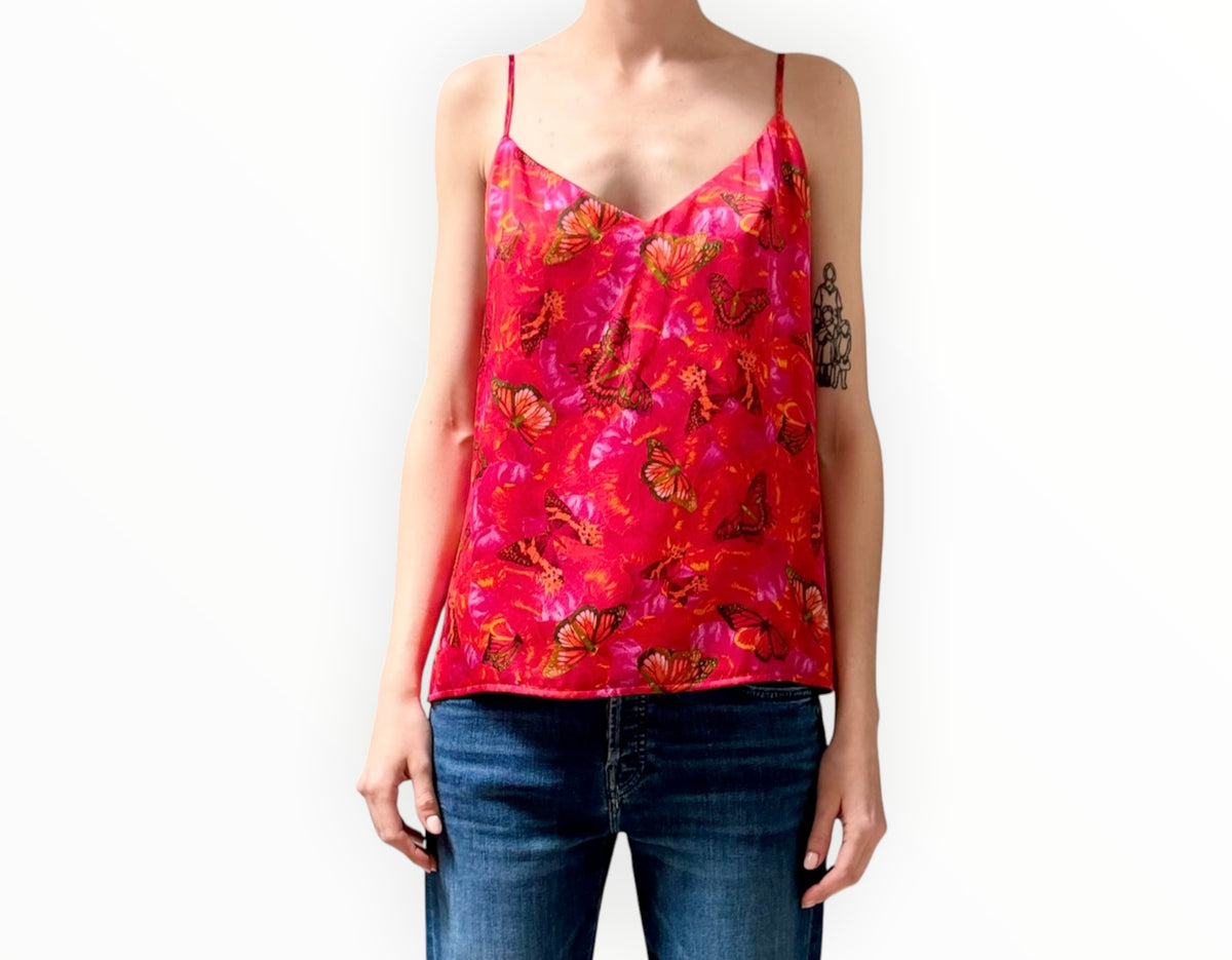 RT0006522 - L'Agence Butterfly Printed Camisole - Red - Size M