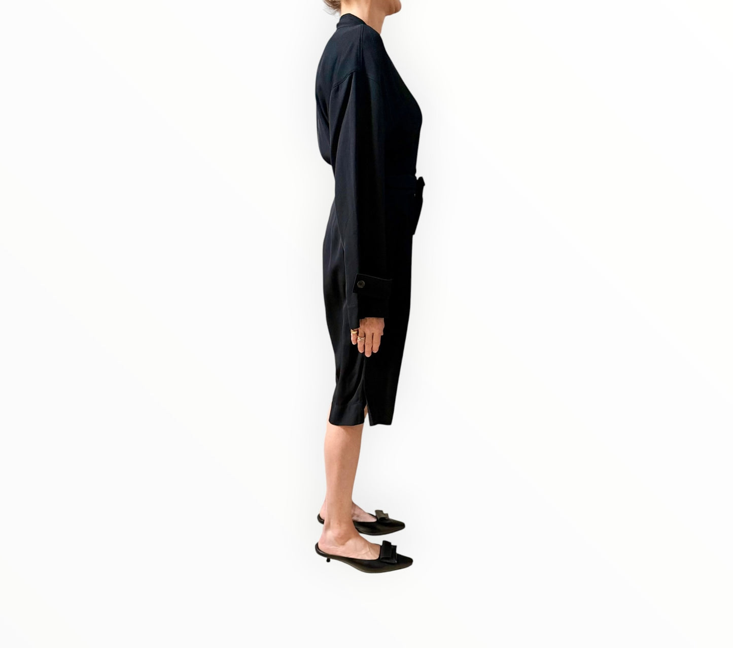 Bassike Culotte Jumpsuit - Black- Size 0