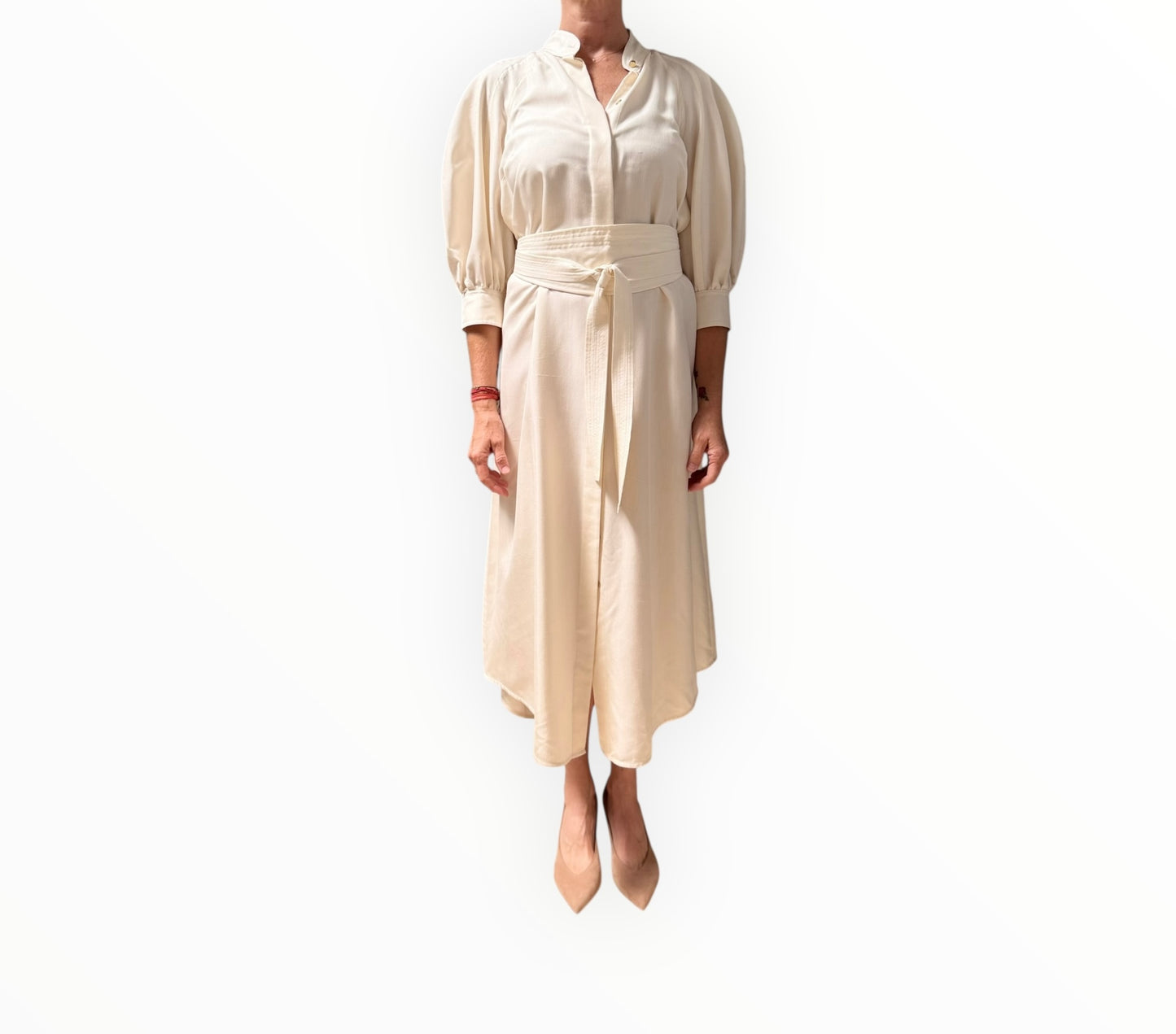 Zimmermann Long Concealed Placket Dress - Beige - Size 1