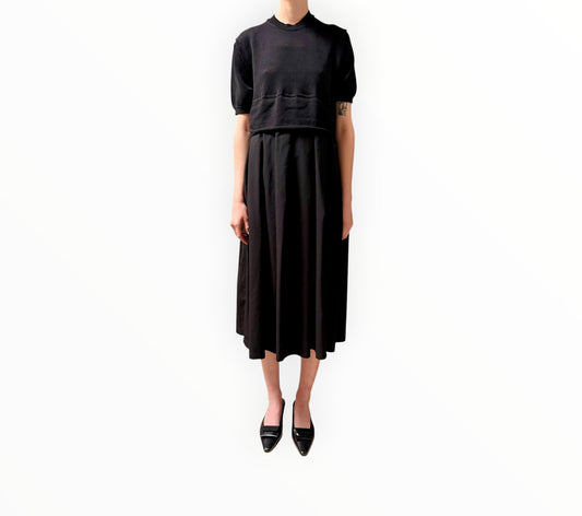 BLACK COMME des GARÇONS Layered Midi Dress - Black -Size M