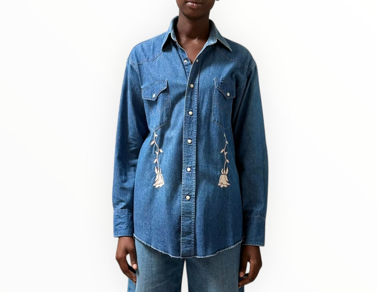 Bliss and Mischief Denim Shirt - Blue - Size M