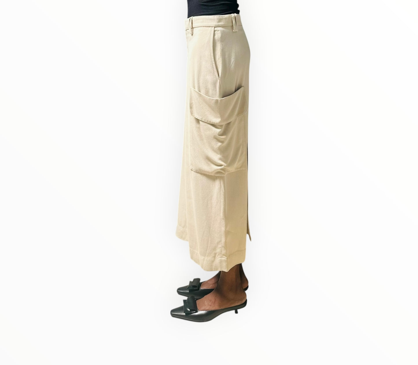 Bassike Cargo Skirt - Beige - Size 4
