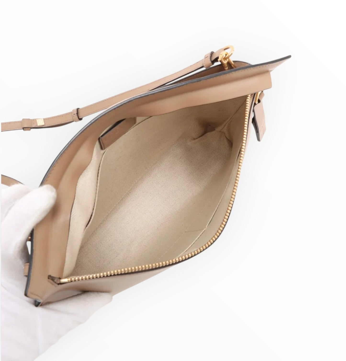 Loewe T-Pouch Leather Crossbody - Tan - Size W29cm x H19.5cm x D4cm