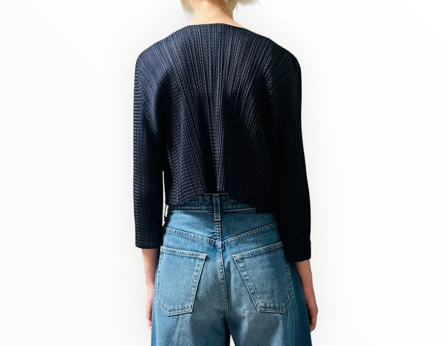 Issey Miyake Pleats Please Cardigan - Navy - Size 3