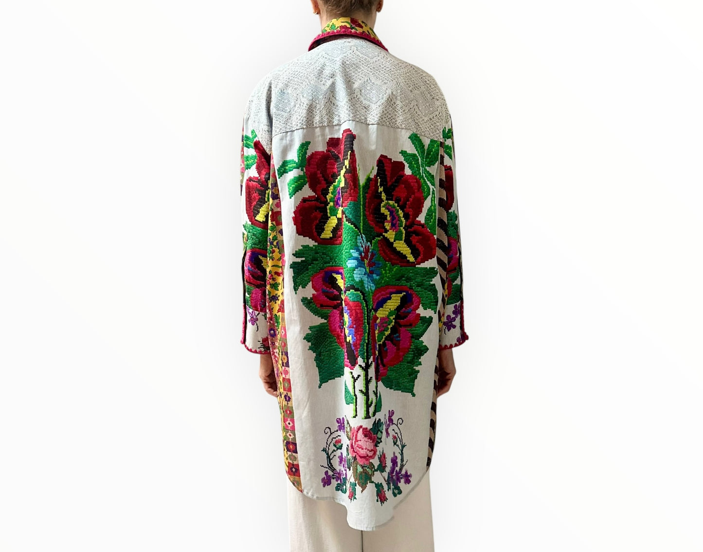 Pierre-Louis Mascia Cross Stitch Print Shirt - Multi - Size XS