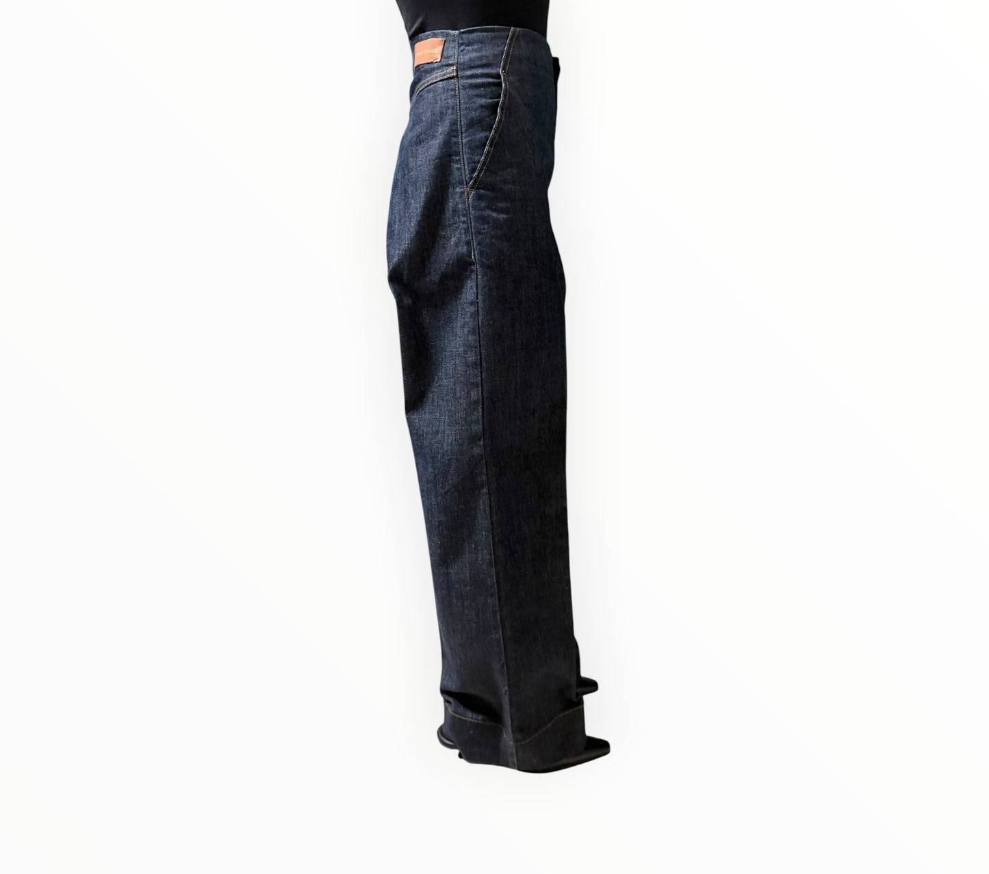 Scanlan Theodore Wide-Leg Denim Jeans - Dark Blue - Size AU10