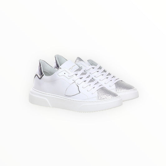 Philippe Model Paris Temple Sneakers - White/Silver- Size 40