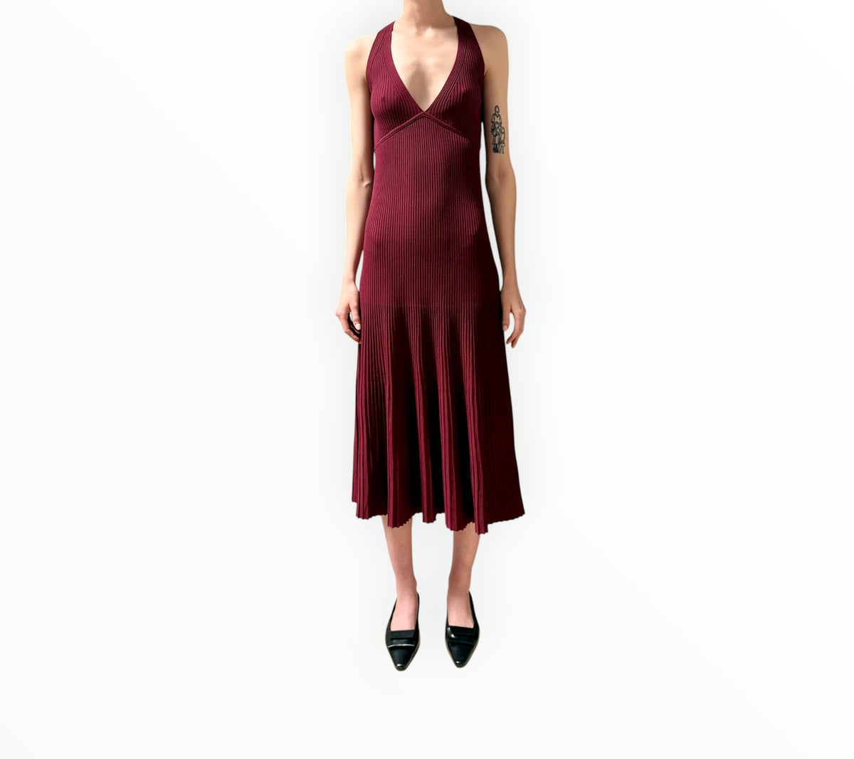 RT006547 - Vanessa Bruno Rib Dress - Burgundy - Size 1