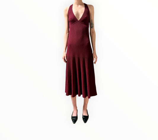 RT006547 - Vanessa Bruno Rib Dress - Burgundy - Size 1