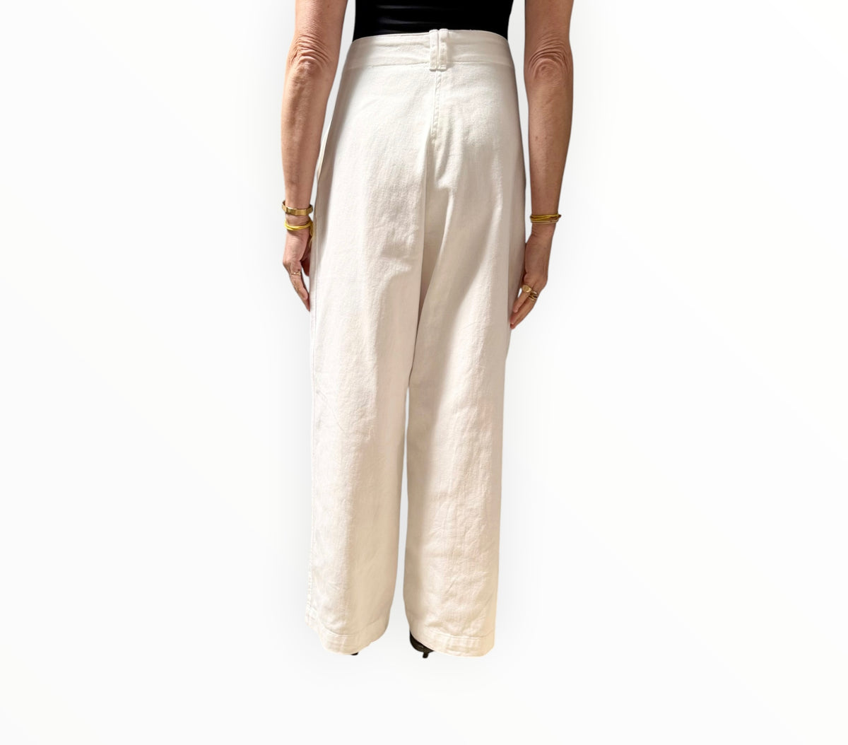 Jac + Jack Wide Leg Jeans - White - Size 10