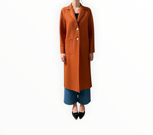 Harris Wharf Long Line Coat - Terracotta - Size 44