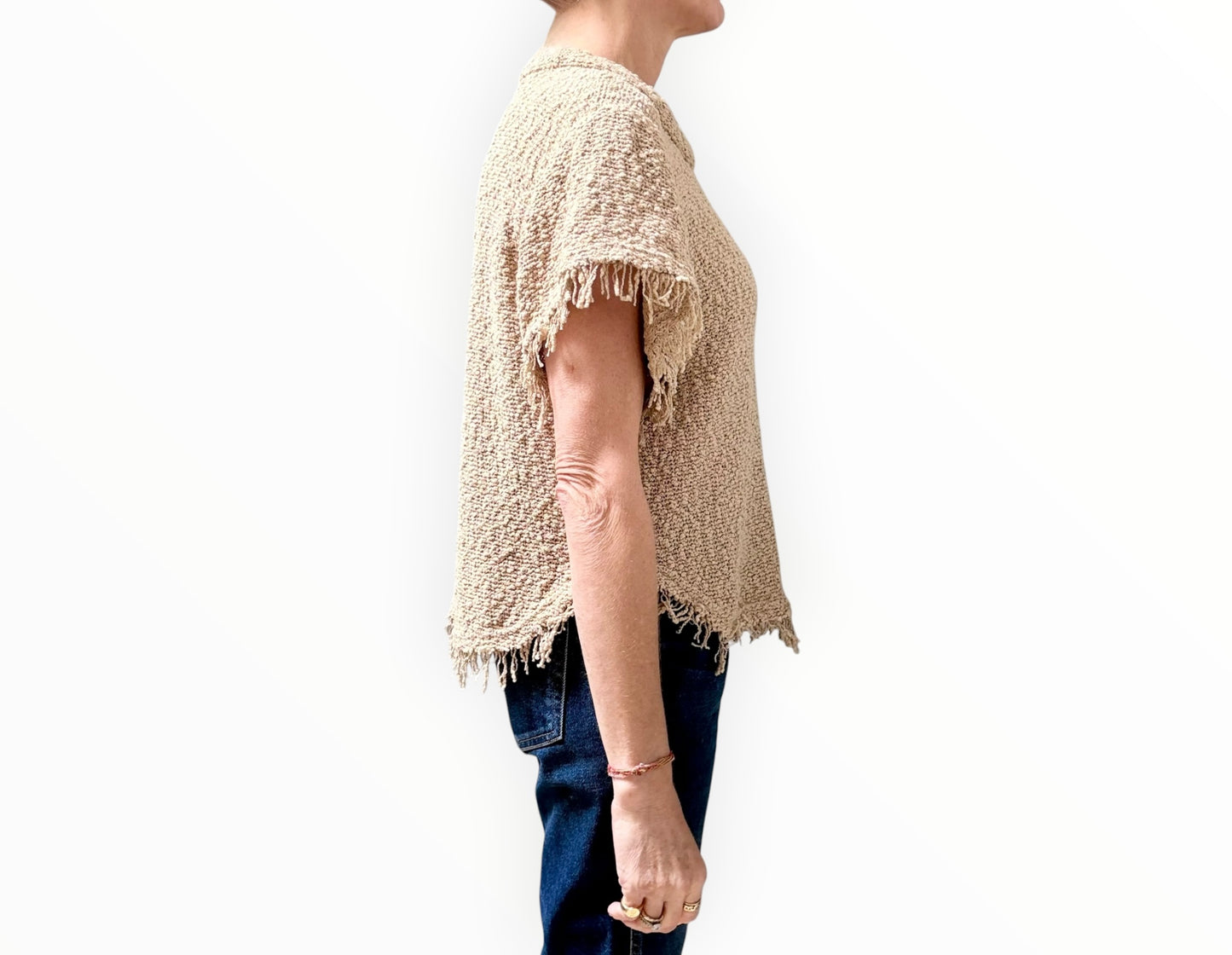 Iro Boucle Knit Top - Latte - Size 36