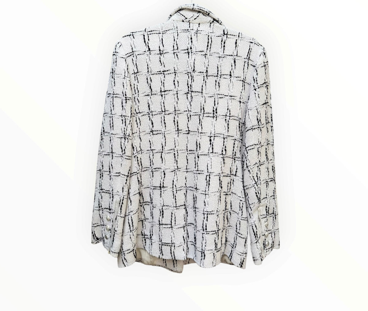 RT006590 - Chanel Cotton Tweed Blazer - White - Size 40
